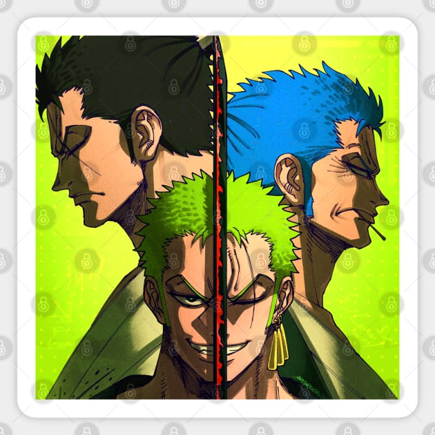 One Piece Roronoa Zoro Sticker by Zoe Latkin